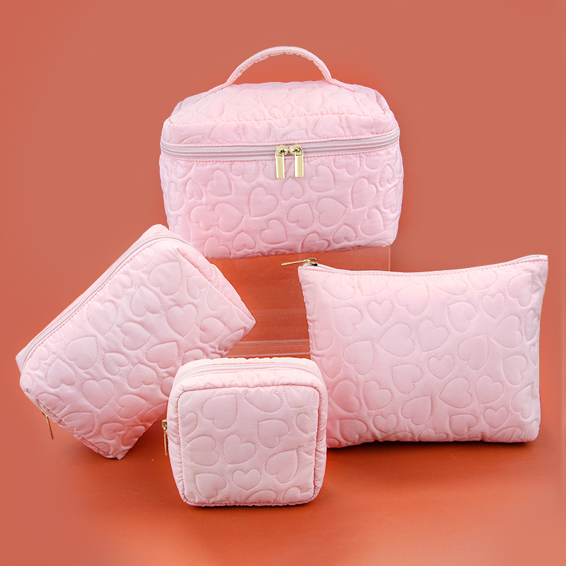 Cosmetic Bags - Ультразвуковая стеганая косметичка в форме сердца,